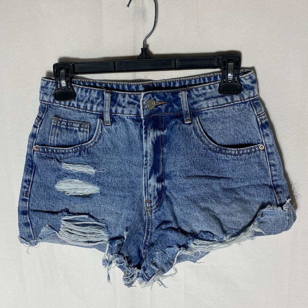 5/$25 Shein Distressed Cut Off Denim Jean Shorts Festival Shorts 28